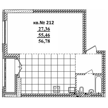 
   Продам 2-комнатную, 56.78 м²,  Римский квартал, 2 очередь

. Фото 1.