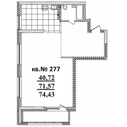 
   Продам 2-комнатную, 74.43 м²,  Римский квартал, 2 очередь

. Фото 1.