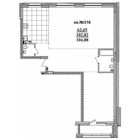 
   Продам 3-комнатную, 104.88 м²,  Римский квартал, 2 очередь

. Фото 1.