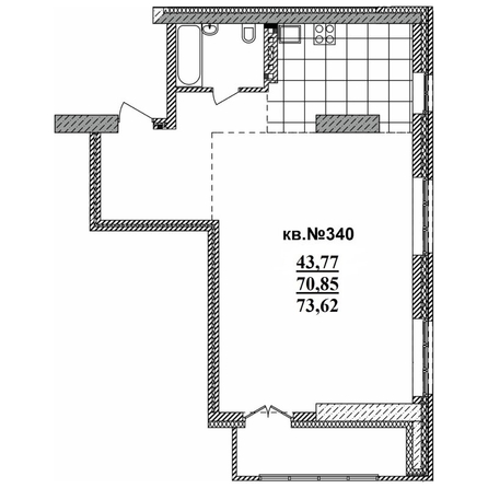 
   Продам 3-комнатную, 73.62 м²,  Римский квартал, 2 очередь

. Фото 1.