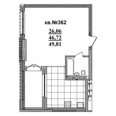 
   Продам студию, 49.81 м²,  Римский квартал, 2 очередь

. Фото 1.