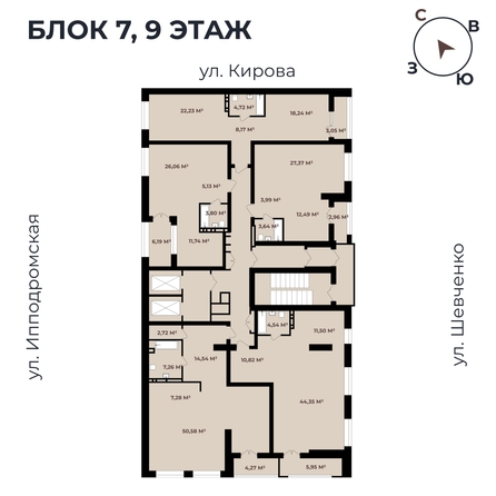 
   Продам 3-комнатную, 77.16 м²,  Римский квартал, 2 очередь

. Фото 11.