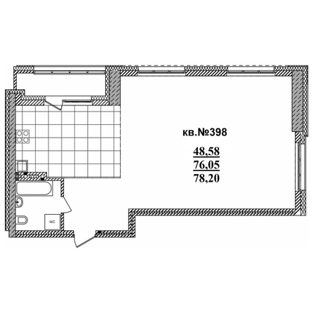 
   Продам 3-комнатную, 78.2 м²,  Римский квартал, 2 очередь

. Фото 1.