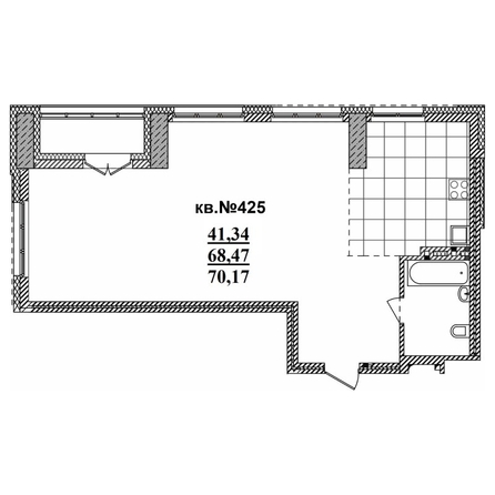 
   Продам 3-комнатную, 70.17 м²,  Римский квартал, 2 очередь

. Фото 1.