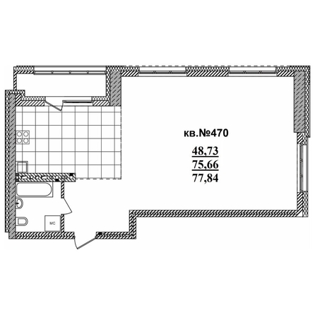 
   Продам 3-комнатную, 77.84 м²,  Римский квартал, 2 очередь

. Фото 1.