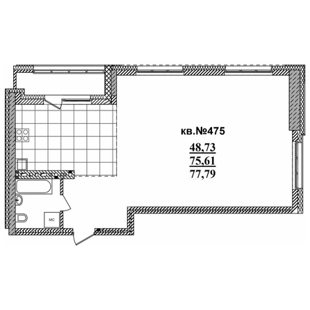 
   Продам 3-комнатную, 77.79 м²,  Римский квартал, 2 очередь

. Фото 1.