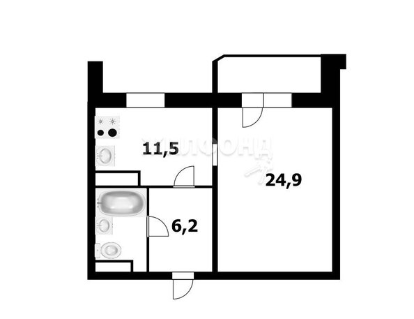 
   Продам 1-комнатную, 47.1 м², Горский мкр, 42

. Фото 15.