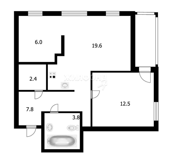 
   Продам 2-комнатную, 53.7 м², Сакко и Ванцетти ул, 77

. Фото 41.