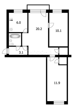 
   Продам 3-комнатную, 55.9 м², Блюхера ул, 57

. Фото 8.