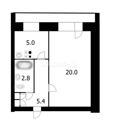 
   Продам 1-комнатную, 34.4 м², Фрунзе ул, 2б

. Фото 1.