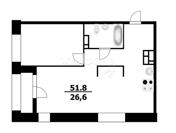 
   Продам 2-комнатную, 51.8 м², Серебряное озеро ул, 13

. Фото 11.