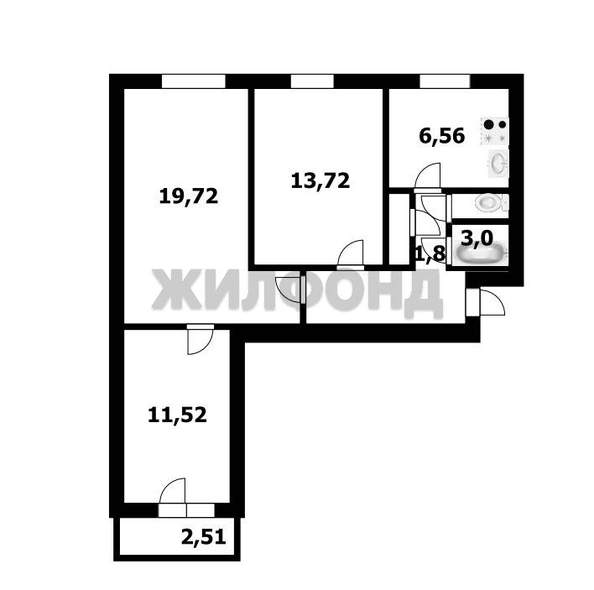 
  Продается 3-комн. квартира, 58.9 м², Котовского ул, д. 52
. Фото 6.