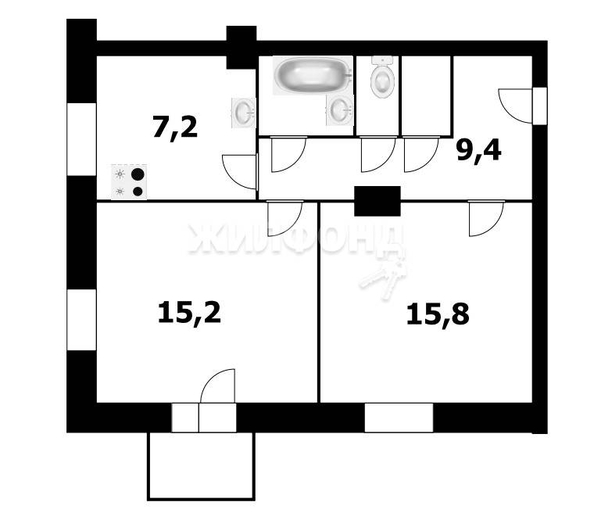 
   Продам 2-комнатную, 54 м², Крылова ул, 7

. Фото 7.