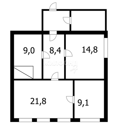 
   Продам 3-комнатную, 63.1 м², Гаражная ул

. Фото 11.