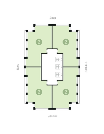 
   Продам 2-комнатную, 157.21 м², Европейский берег, дом 43-2

. Фото 11.