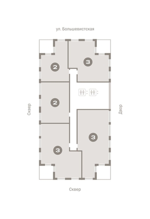 
   Продам 2-комнатную, 64.8 м², Европейский берег, дом 44

. Фото 1.