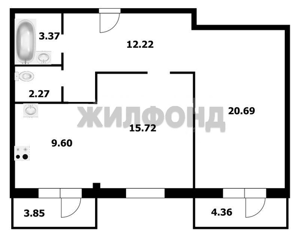 
   Продам 2-комнатную, 63.6 м², Зыряновская ул, 61

. Фото 26.