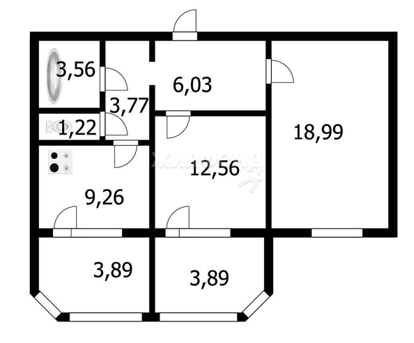 
   Продам 2-комнатную, 55.5 м², Вертковская ул, 117

. Фото 1.