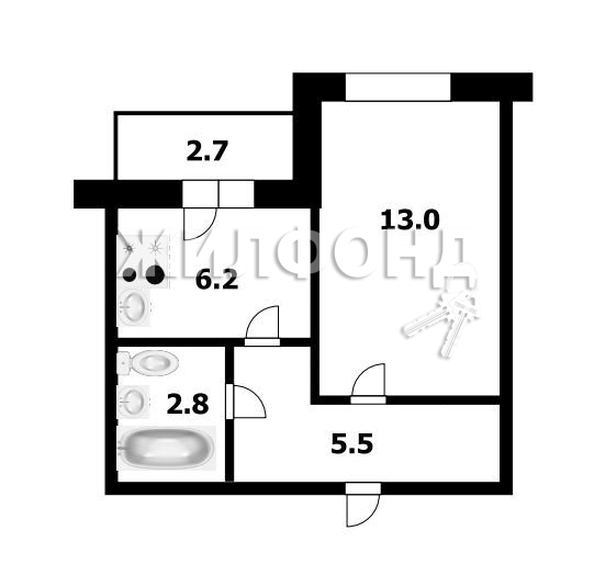 
   Продам 1-комнатную, 27.5 м², Плахотного ул, 74

. Фото 13.