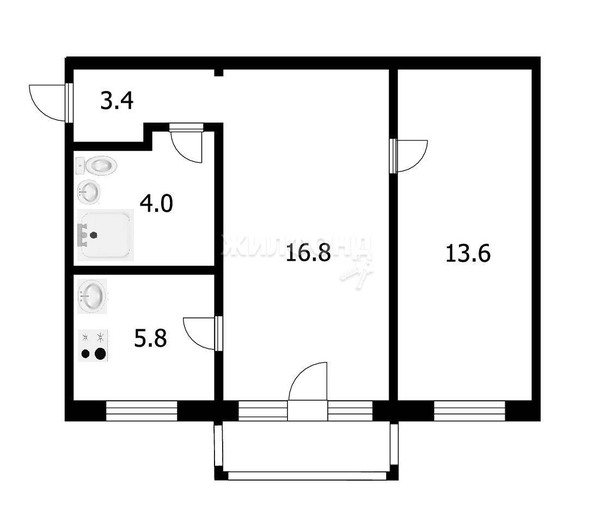 
   Продам 2-комнатную, 43.6 м², Тимирязева ул, 73

. Фото 21.