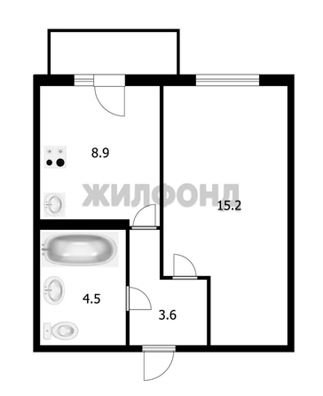 
   Продам 1-комнатную, 32.2 м², Закаменский мкр, 16

. Фото 31.