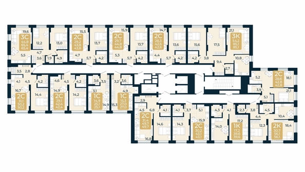 
   Продам 2-комнатную, 56.1 м², Первый на Есенина, дом 3

. Фото 1.