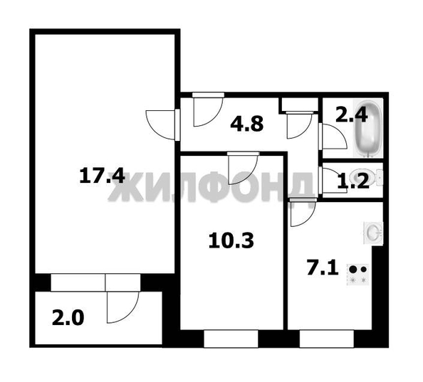 
   Продам 2-комнатную, 45.6 м², Кропоткина ул, 119/1

. Фото 18.