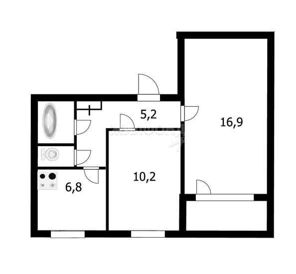 
   Продам 2-комнатную, 42.6 м², Авиастроителей ул, 1

. Фото 2.