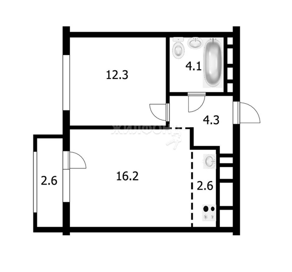 
   Продам 2-комнатную, 39.5 м², Василия Клевцова ул, 1

. Фото 19.