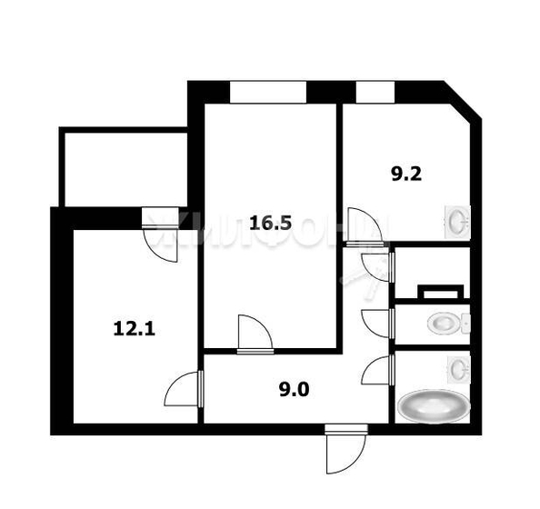 
   Продам 2-комнатную, 52.7 м², Гребенщикова ул, 1

. Фото 32.