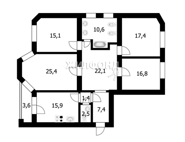 
   Продам 4-комнатную, 134.6 м², Новая Заря ул, 53

. Фото 21.