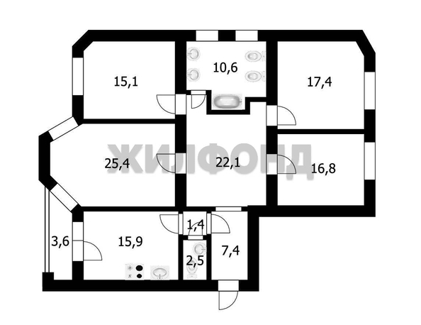 
   Продам 4-комнатную, 134.6 м², Новая Заря ул, 53

. Фото 21.