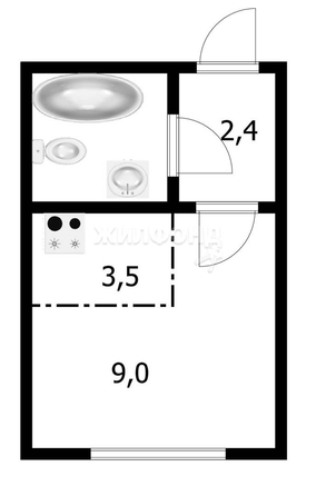 
   Продам студию, 18.2 м², Одоевского ул, 1/8

. Фото 1.