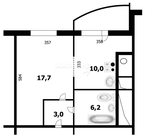 
   Продам 1-комнатную, 36.9 м², Горский мкр, 84

. Фото 9.