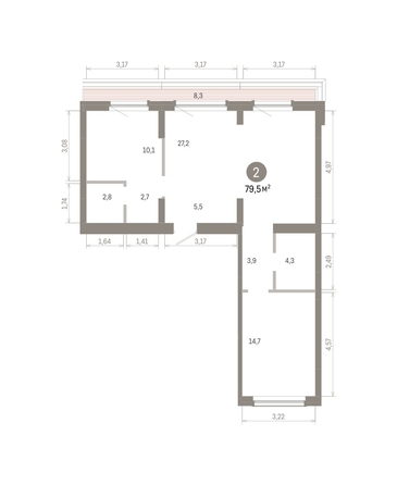 
  Продается 2-комн. квартира 79.5 м², в ЖК Лебедевский квартал, д 1. Фото 3.