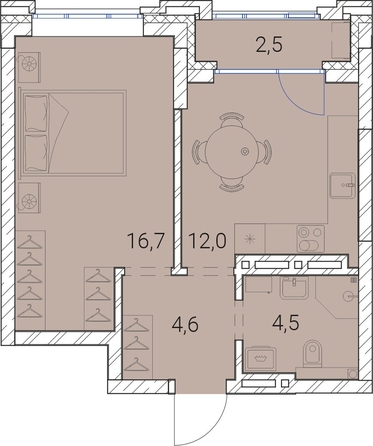 
  Продается 1-комн. квартира, 40.3 м², ЖК Тайм Сквер
. Фото 38.