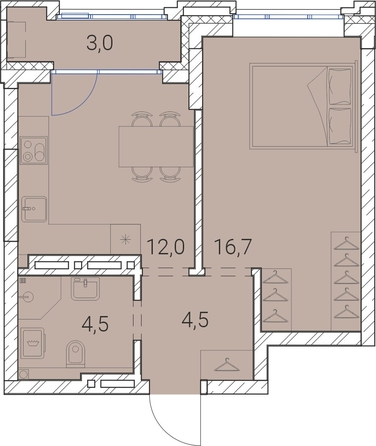 
  Продается 1-комн. квартира, 40.7 м², ЖК Тайм Сквер
. Фото 38.