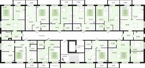 
  Продается 1-комн. квартира, 44.17 м², ЖК Новый парк, II этап дом 2
. Фото 1.