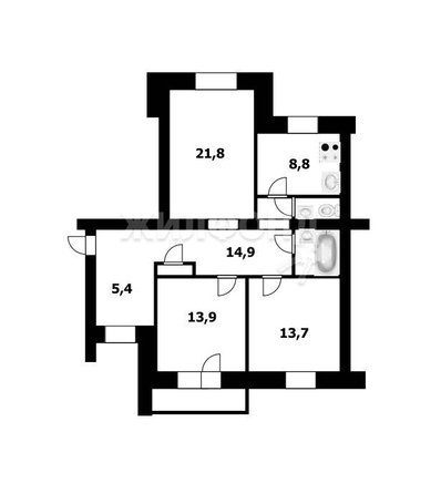 
   Продам 3-комнатную, 84.2 м², Связистов ул, 13

. Фото 13.