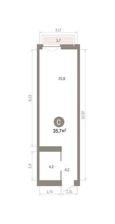 
  Продается студия 35.74 м², в ЖК Европейский берег, дом 45. Фото 1.