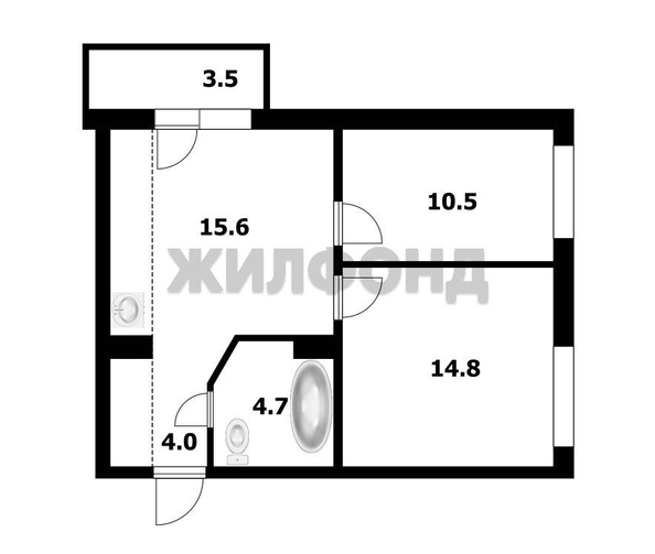 
   Продам 3-комнатную, 49.7 м², Заречная ул, 35

. Фото 17.