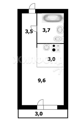 
   Продам 1-комнатную, 19 м², Забалуева ул, 102/1

. Фото 8.