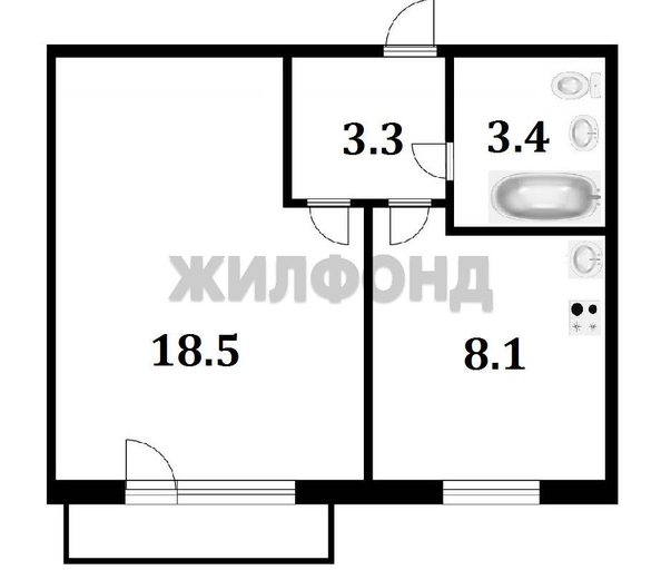 
  Продается 1-комн. квартира, 33.3 м², Фабричная ул, д. 49а
. Фото 2.