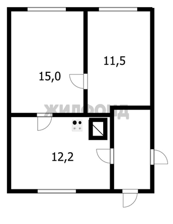 
   Продам 2-комнатную, 38.7 м², Декабристов ул, 156

. Фото 26.
