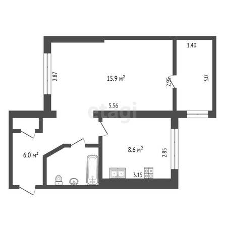 
   Продам 1-комнатную, 39 м², Фугенфирова ул, 4

. Фото 1.