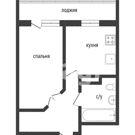 
   Продам 1-комнатную, 36.6 м², 

. Фото 1.