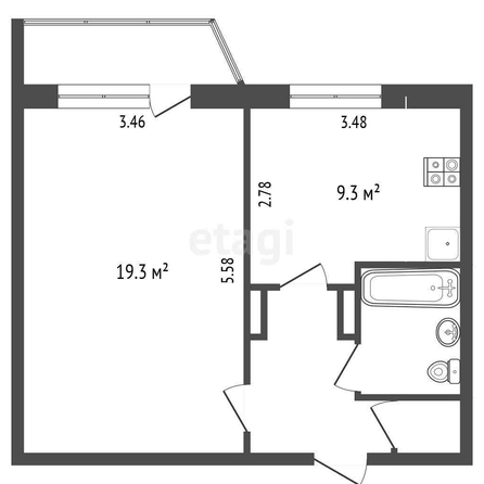 
  Продается 1-комн. квартира, 37.3 м², Магистральная ул, д. 2
. Фото 5.