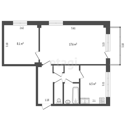 
  Продается 2-комн. квартира, 42.5 м², Гуртьева ул, д. 27
. Фото 5.
