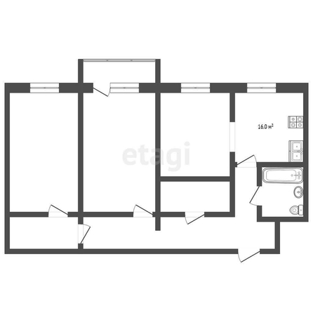 
  Продается 3-комн. квартира, 54.9 м², Северная 5-я ул, д. 209А
. Фото 5.