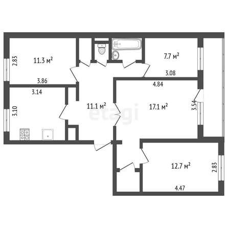 
  Продается 4-комн. квартира, 81 м², Лесная ул, д. 2
. Фото 5.